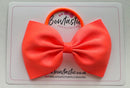 4.5 Inch Tuxedo Bow Bobble - Neon Orange