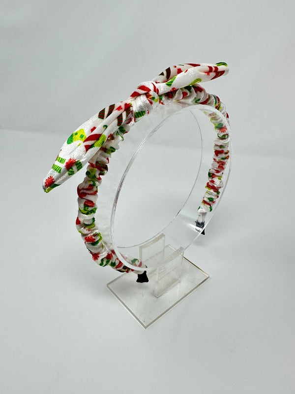 Christmas - Velvet Bunny Ear Headband - Elf & Present Print