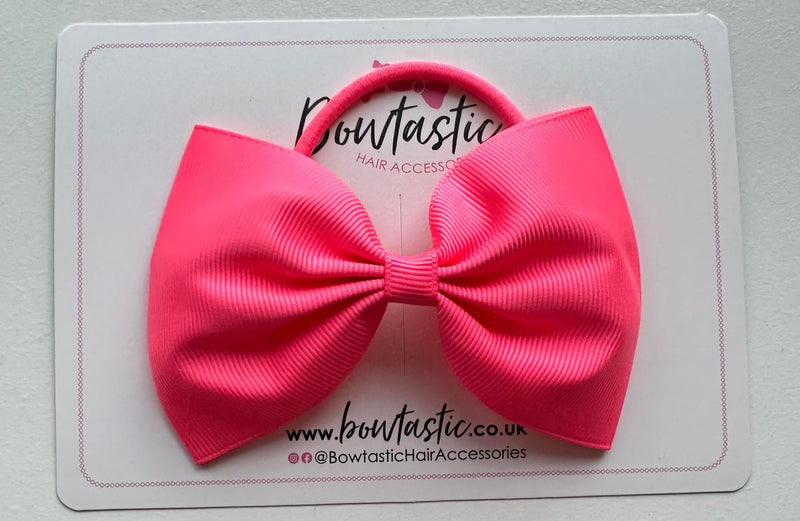 4.5 Inch Tuxedo Bow Bobble - Passion Fruit