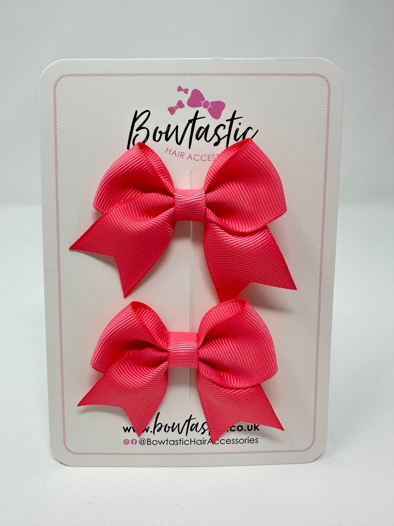 2.5 Inch Tail Bows - Coral Rose - 2 Pack