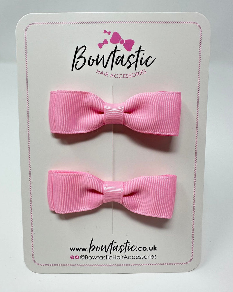 2.75 Inch Flat Bow - Rose Pink - 2 Pack