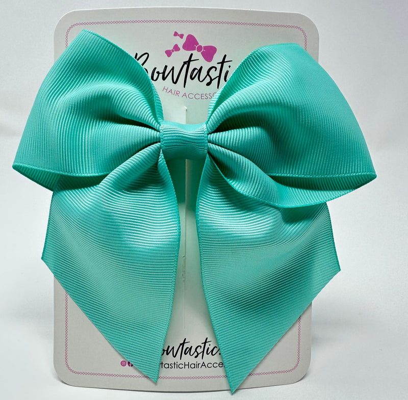 5 Inch Cheer Bow - Aqua