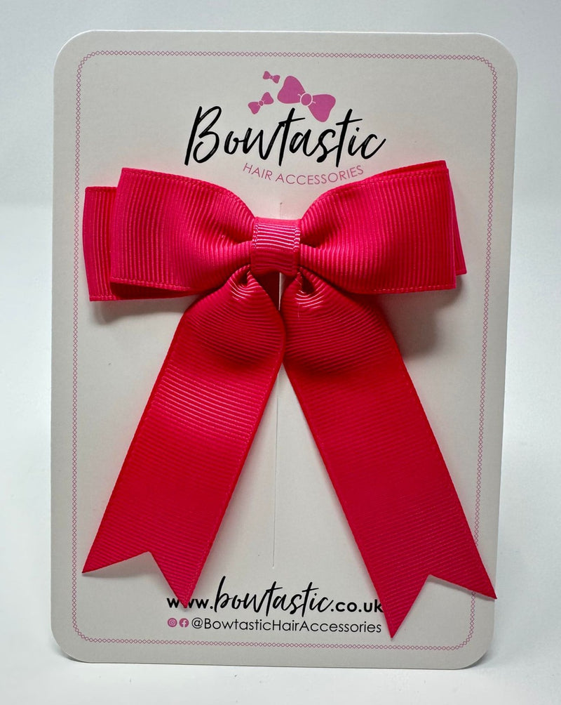 3.5 Inch Tail Bow - Camellia Rose