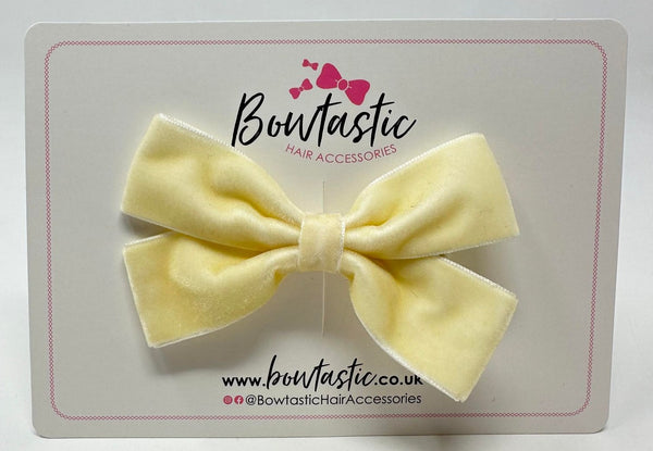 3.5 Inch Velvet Bow - Ivory