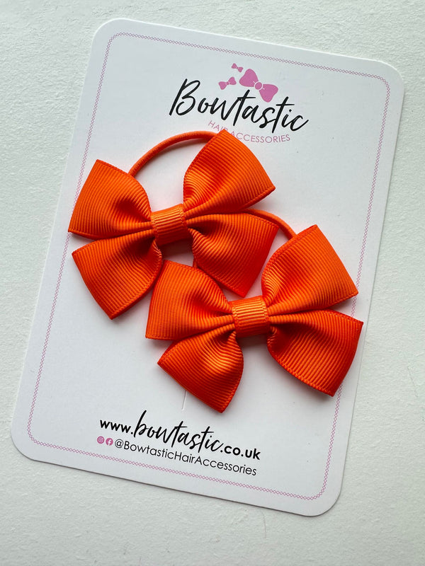 2.5 Inch Butterfly Bow Thin Elastic - Russet Orange - 2 Pack
