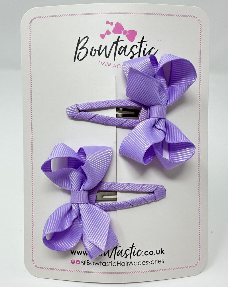 2 Inch Bow Snap Clip - Light Orchid - 2 Pack