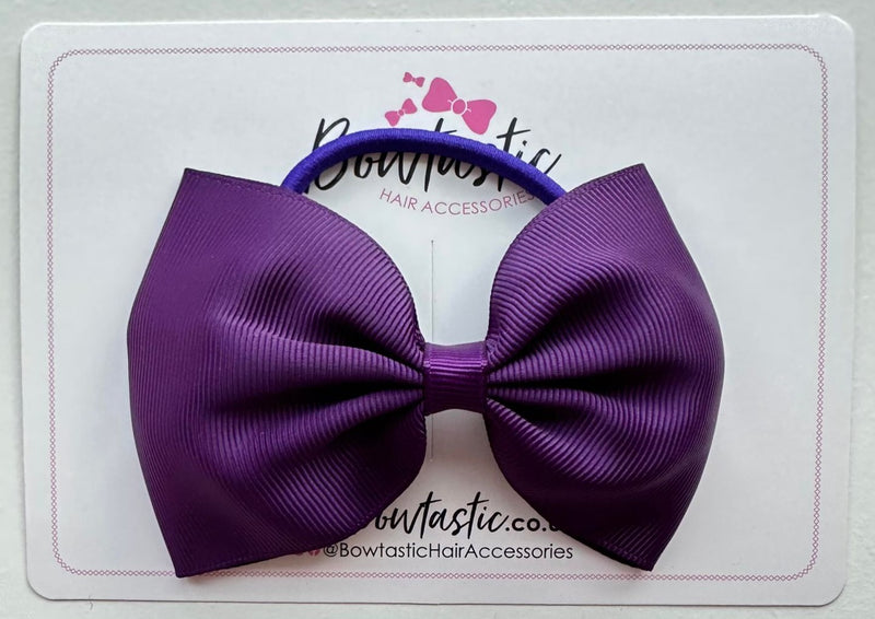 4.5 Inch Tuxedo Bow Bobble - Plum