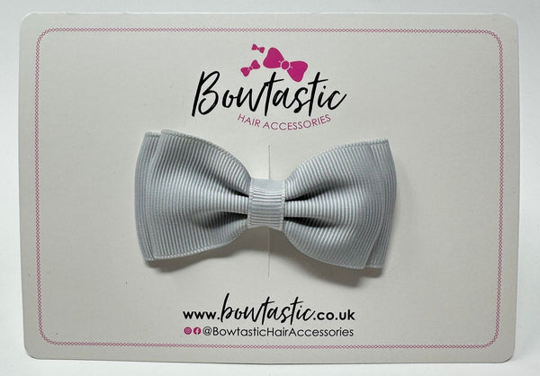 3 Inch Flat Double Bow - Shell Grey