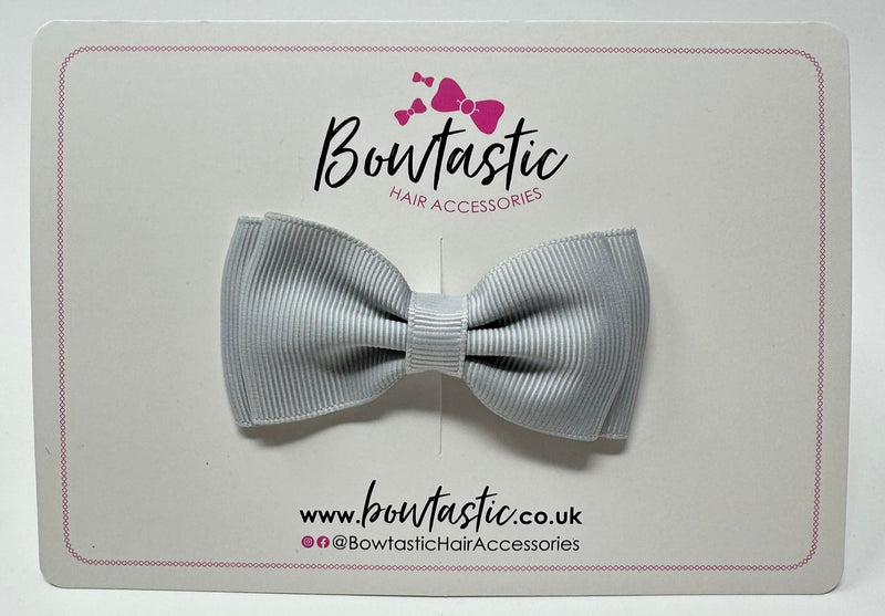 3 Inch Flat Double Bow - Shell Grey