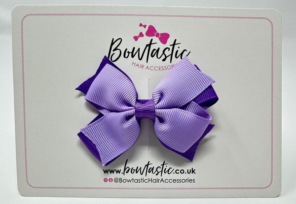 3 Inch Pattern Bow - Light Orchid & Grape