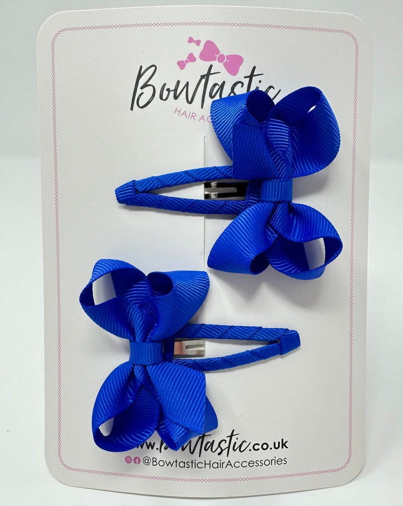 2 Inch Bow Snap Clip - Electric Blue - 2 Pack