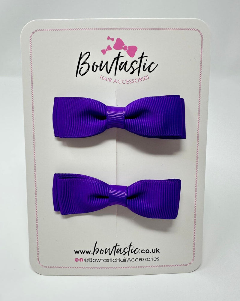 2.75 Inch Flat Bow - Purple - 2 Pack