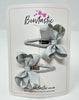 2 Inch Bow Snap Clip - Shell Grey - 2 Pack