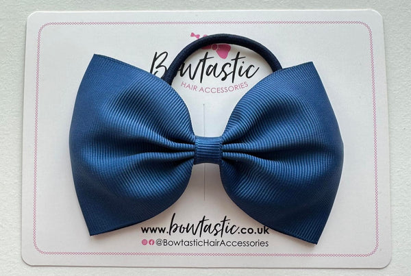 4.5 Inch Tuxedo Bow Bobble - Light Navy