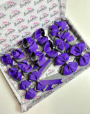 School Bundle - 5 Matching Pairs - Purple & Metal Grey - Clips & Bobbles