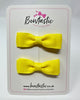 2.75 Inch Flat Bow - Lemon - 2 Pack