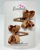2 Inch Bow Snap Clip - Natural - 2 Pack