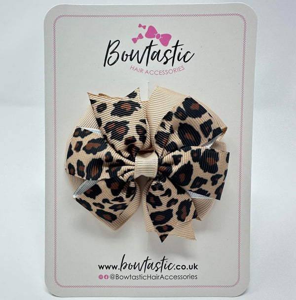 3 Inch Pinwheel Bow - Leopard