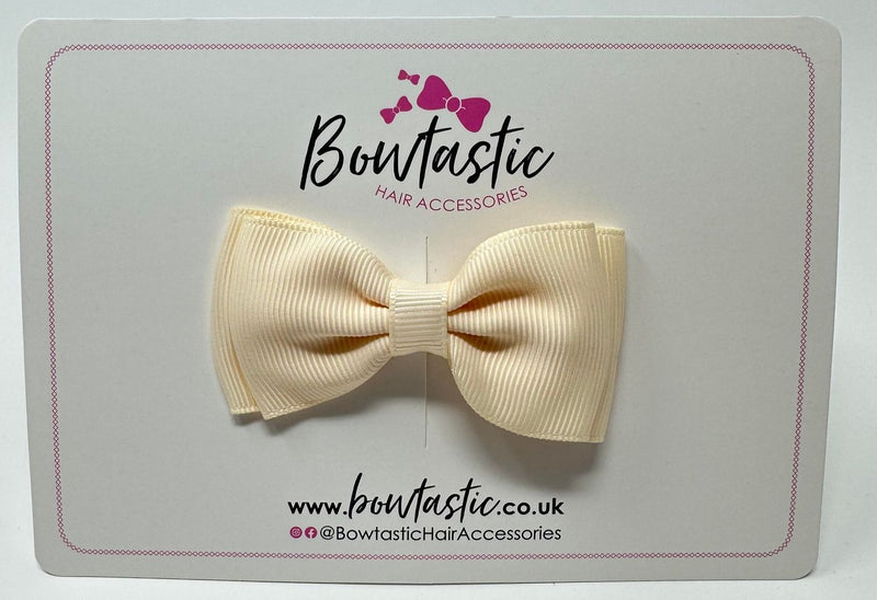 3 Inch Flat Double Bow - Cream