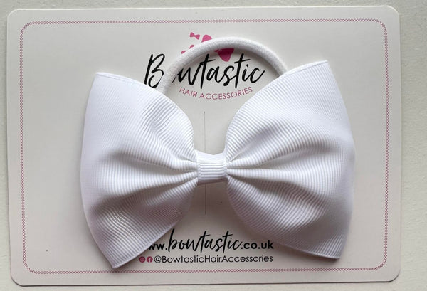 4.5 Inch Tuxedo Bow Bobble - White