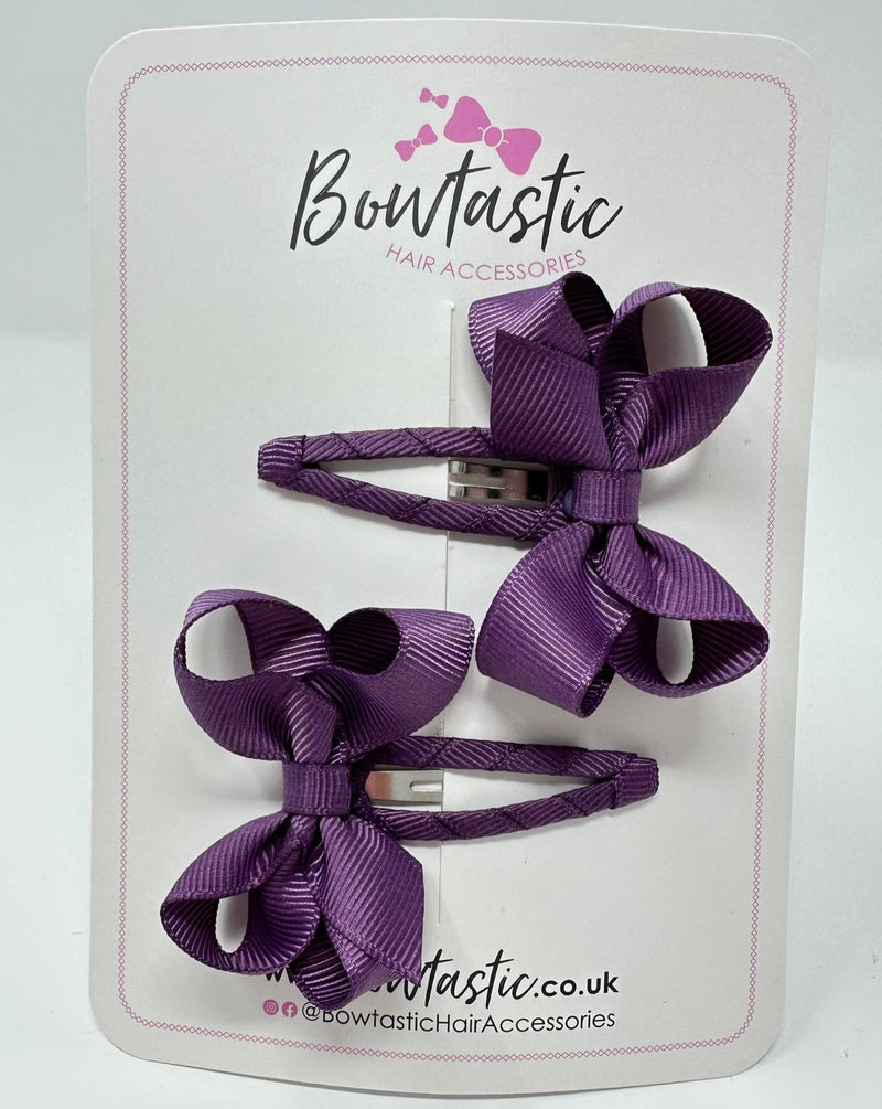 2 Inch Bow Snap Clip - Amethyst - 2 Pack