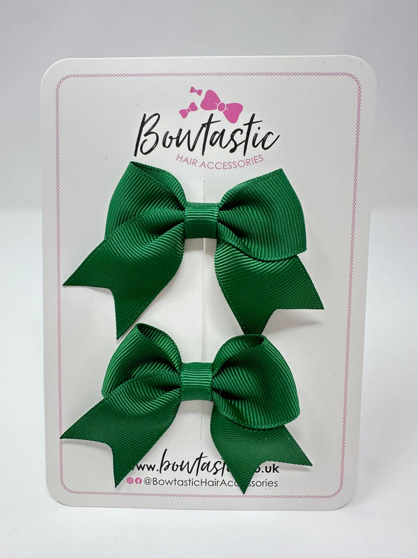 2.5 Inch Tail Bows - Forest Green - 2 Pack