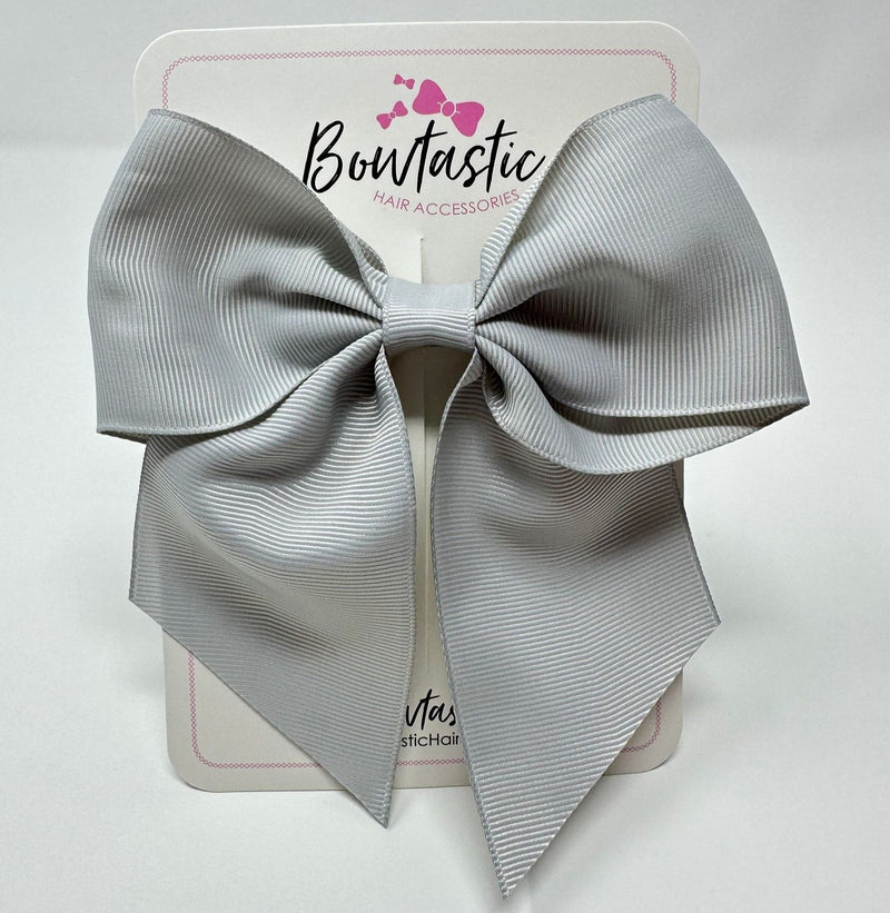 5 Inch Cheer Bow - Shell Grey