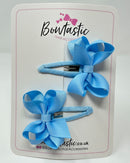 2 Inch Bow Snap Clip - Blue Mist - 2 Pack