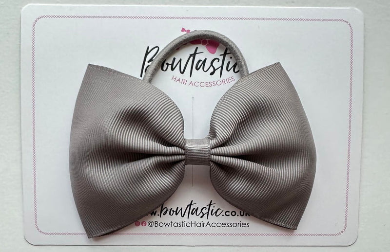 4.5 Inch Tuxedo Bow Bobble - Metal Grey