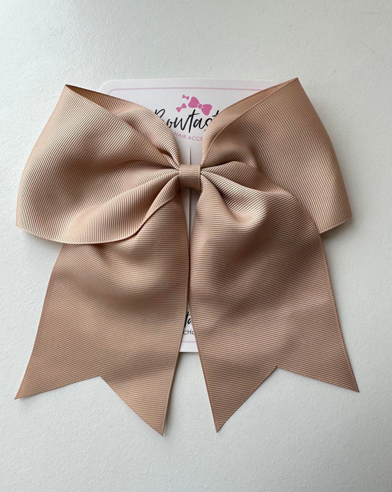 7 Inch Cheer Bow - Tan