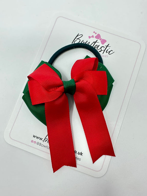 3.5 Inch Tail Bobble - Forest Green & Red