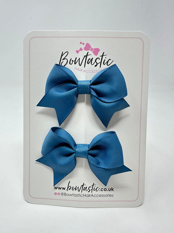 2.5 Inch Tail Bows - Antique Blue - 2 Pack