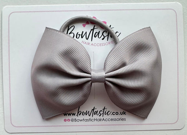 4.5 Inch Tuxedo Bow Bobble - Silver