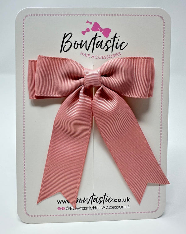 3.5 Inch Tail Bow - Dusty Rose