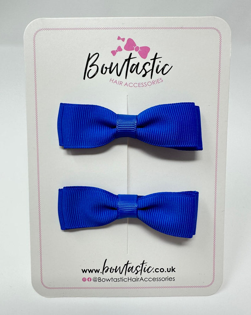 2.75 Inch Flat Bow - Electric Blue - 2 Pack