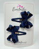 2 Inch Bow Snap Clip - Navy - 2 Pack