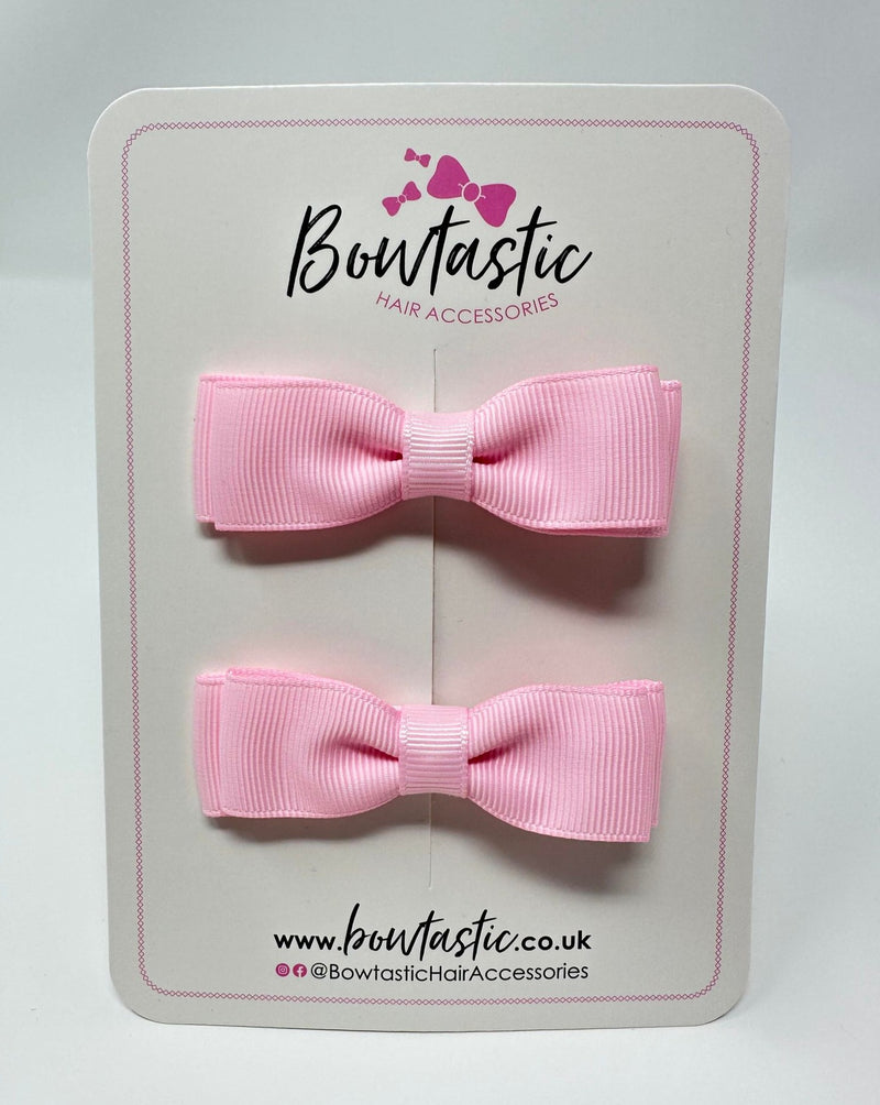 2.75 Inch Flat Bow - Pearl Pink - 2 Pack