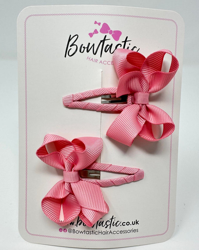 2 Inch Bow Snap Clip - Peony - 2 Pack