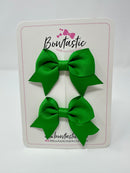 2.5 Inch Tail Bows - Emerald Green - 2 Pack