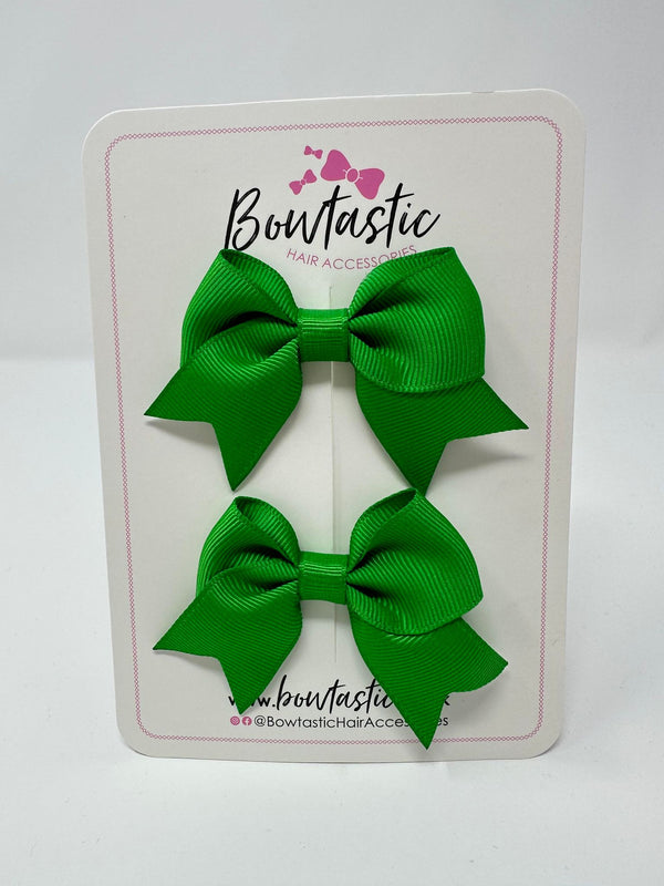 2.5 Inch Tail Bows - Emerald Green - 2 Pack