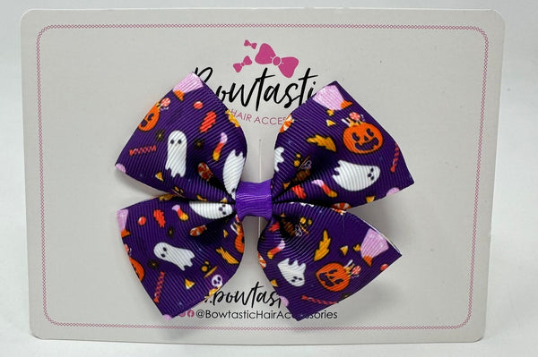 Halloween - 4 Inch Butterfly Bow - Purple Spooky Candy