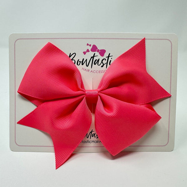 5 Inch Flat Bow - Coral Rose