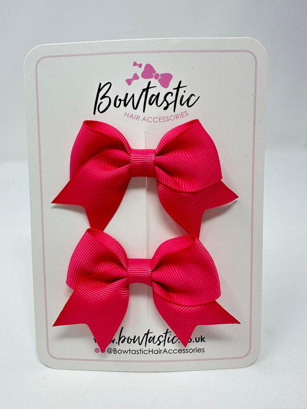 2.5 Inch Tail Bows - Camellia Rose - 2 Pack