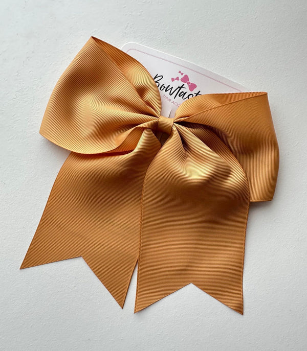 7 Inch Cheer Bow - Old Gold