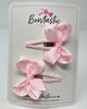 2 Inch Bow Snap Clip - Powder Pink - 2 Pack