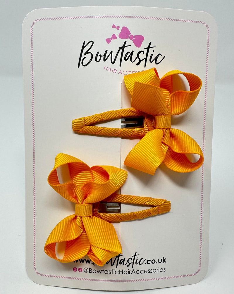 2 Inch Bow Snap Clip - Dandelion - 2 Pack