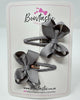 2 Inch Bow Snap Clip - Silver - 2 Pack