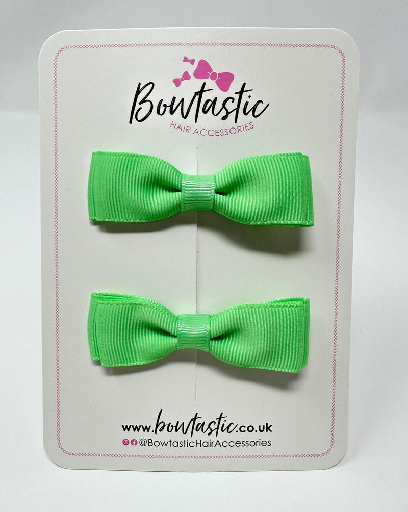 2.75 Inch Flat Bow - Mint Green - 2 Pack