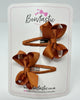 2 Inch Bow Snap Clip - Copper - 2 Pack