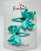 2 Inch Bow Snap Clip - Aqua - 2 Pack